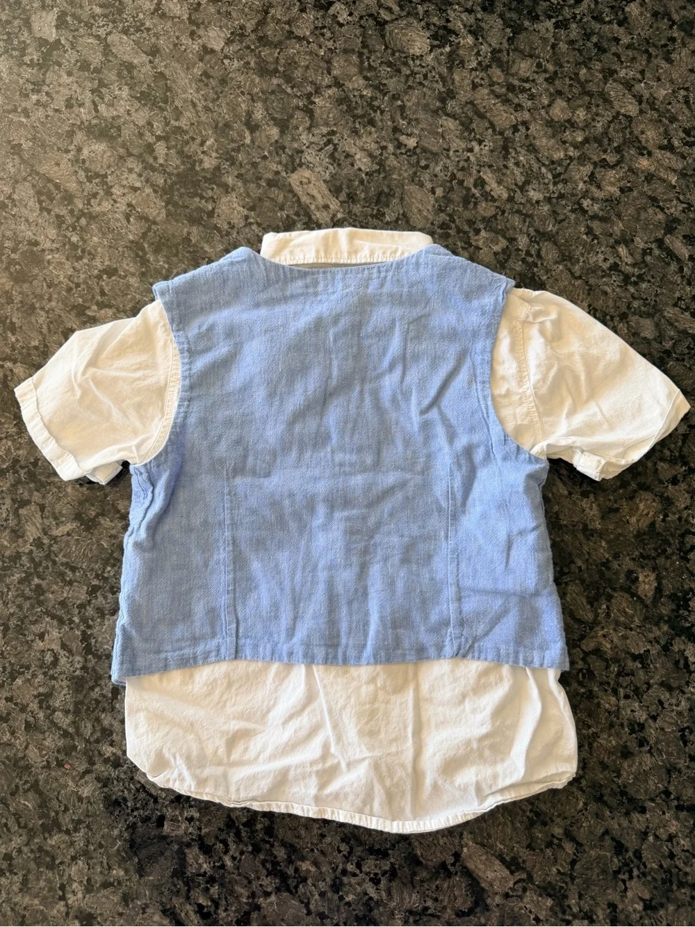 3/$15 H&M Ring Bearer Blue Linen Vest Outfit Size 6X Formal Wedding Outfit